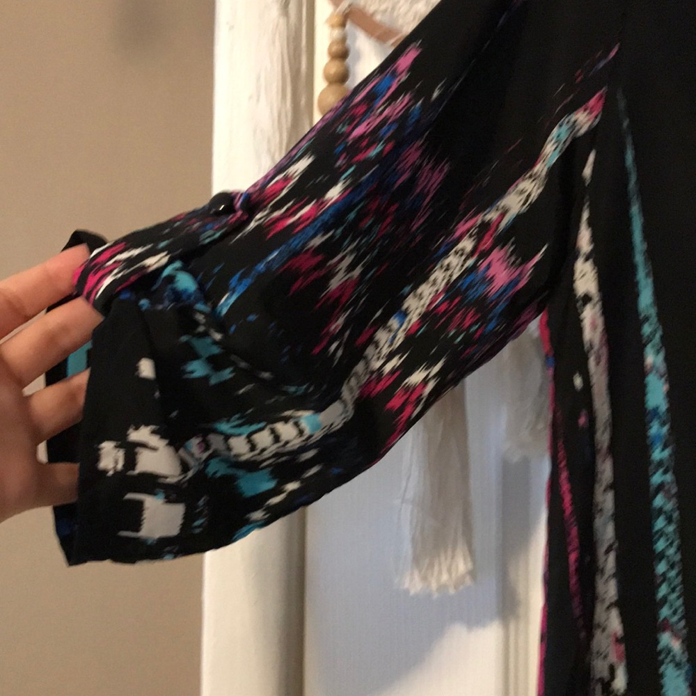 Renee C Blk And Multi Color Blouse - image 4